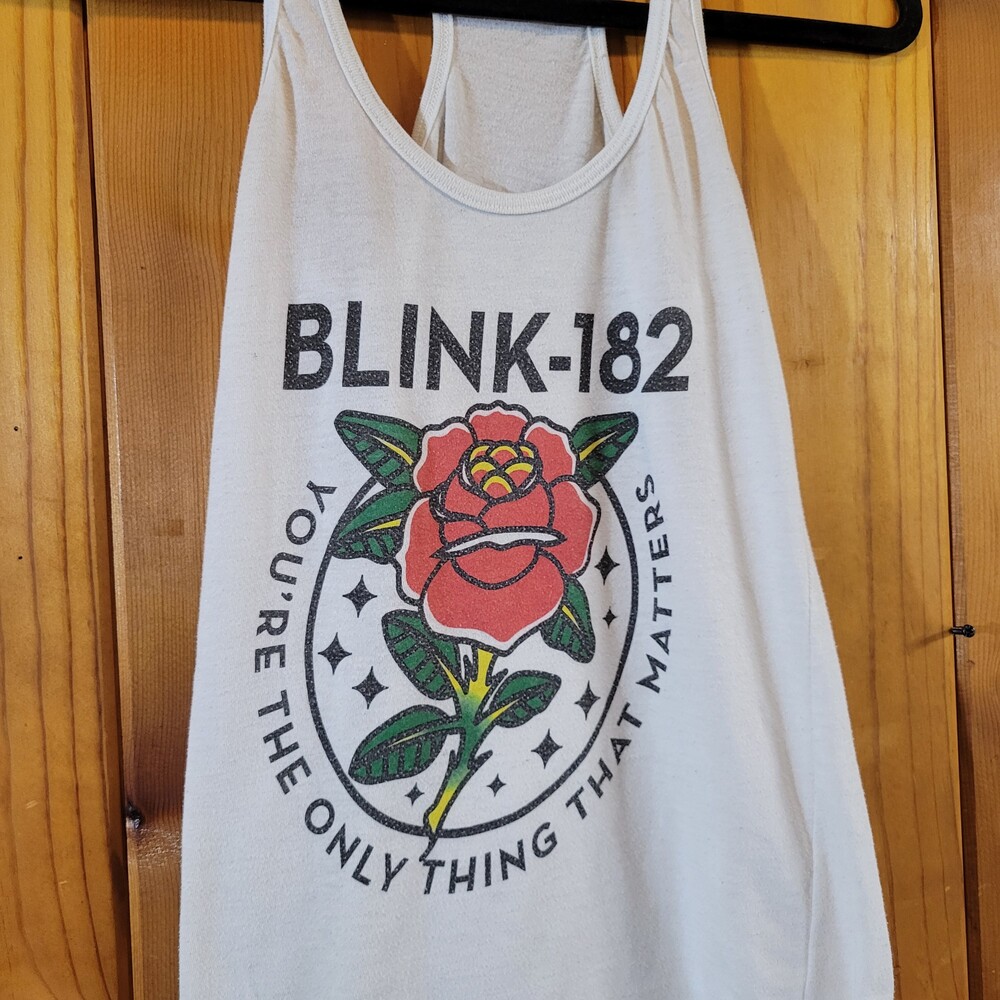 Blink-182 Tultex Small White Racerback Tank Top Band Graphic pop punk emo grunge